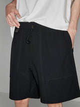 Plaid Multi-Pocket Elastic Waist Shorts