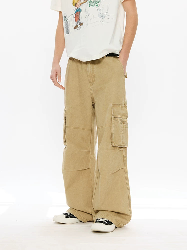 Men's Loose Brushed Cotton Cargo Pants