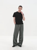 Sand Washed Pleated Tencel Pants