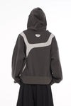 Irregular Patchwork Liquid Metal Loose Hoodie