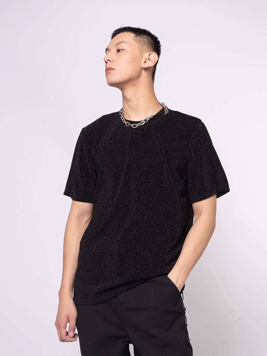Men's Short Sleeve Mesh Metal Tee