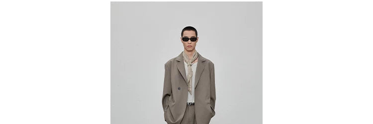 Casual Notched Lapel Wool Blend Blazer