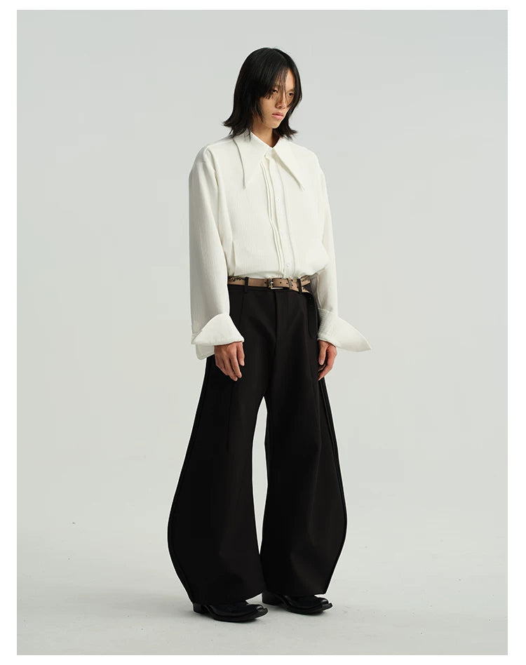Two-Tone Wide Leg Machete Pants
