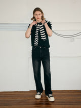 Men's Washed Black Loose Straight Jeans