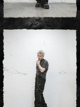 Hand Cut Distressed Pocket Print Tee
