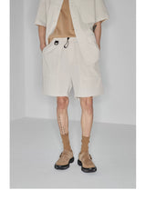 Plaid Multi-Pocket Elastic Waist Shorts