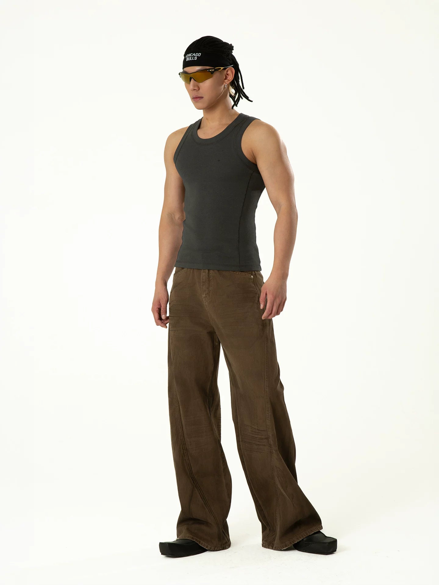 Men's Brown Vintage Wide Leg Jeans