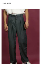Men's Vintage Gray Wide Leg Pants
