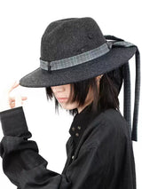 Wool Hat With Removable Ribbon Buckle