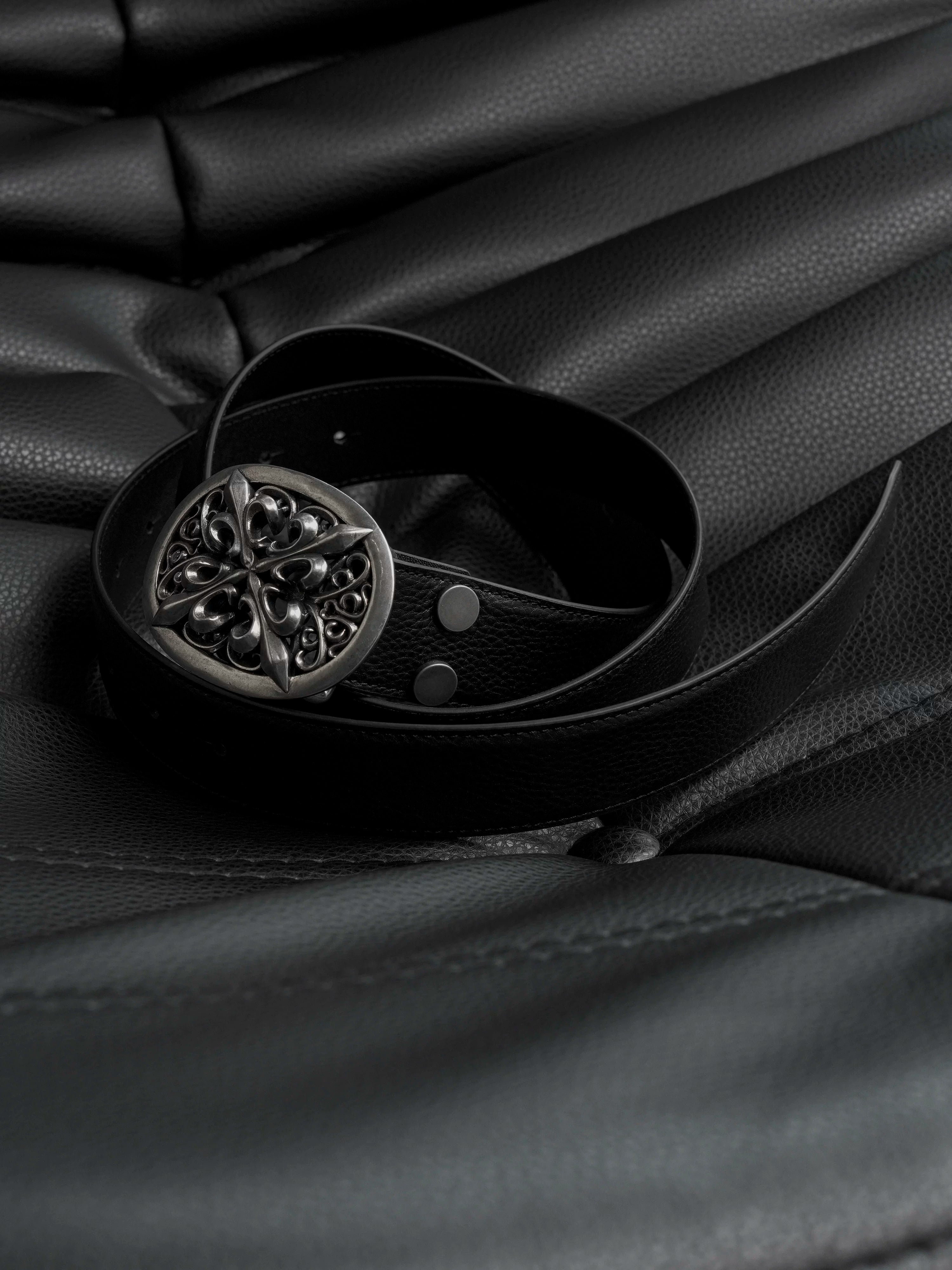 Dark Iris Silver Vintage Cowhide Belt