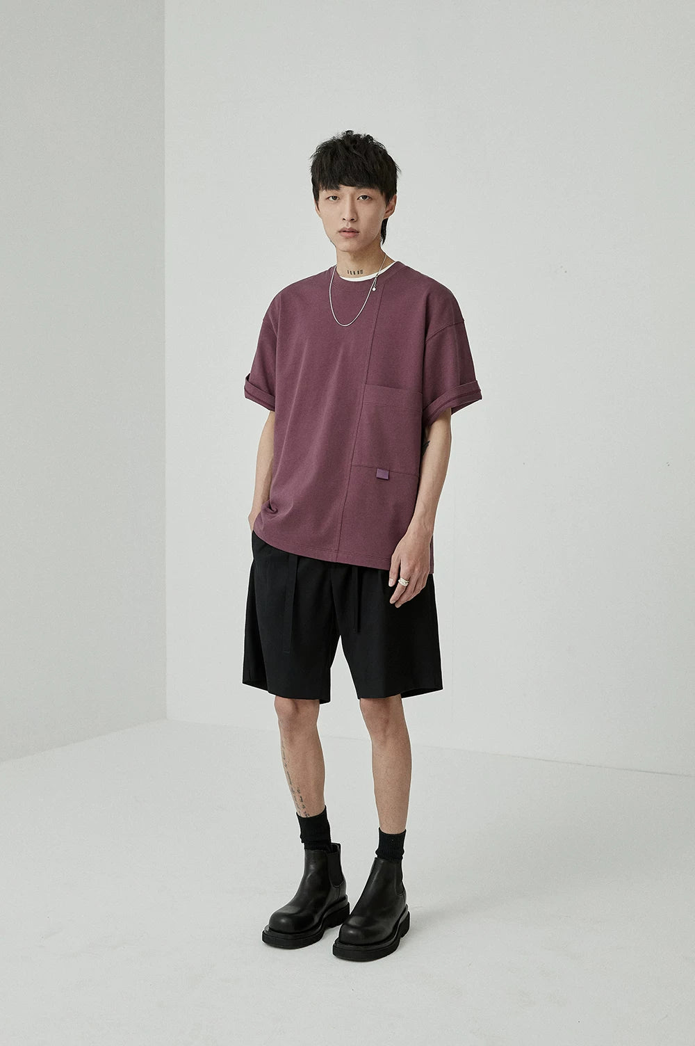 Draped Drawstring Elastic Waist Pleated Shorts