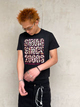 Y2K Fitted Pink Leopard Print Tee