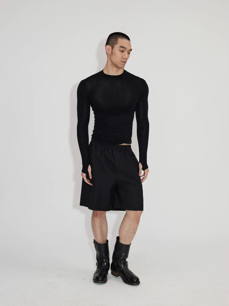 Elastic Waist Tailored Shorts