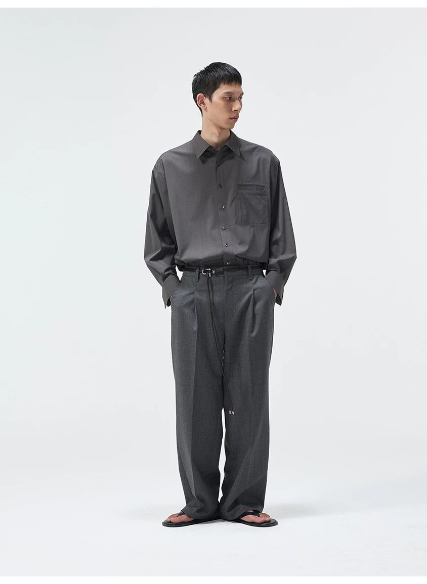 Merino Wool Pleated Elastic Waist Pants