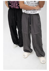 Unisex Patchwork Athletic Drawstring Waist Pants