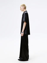 Cuban Collar Short Sleeve Satin Shirt
