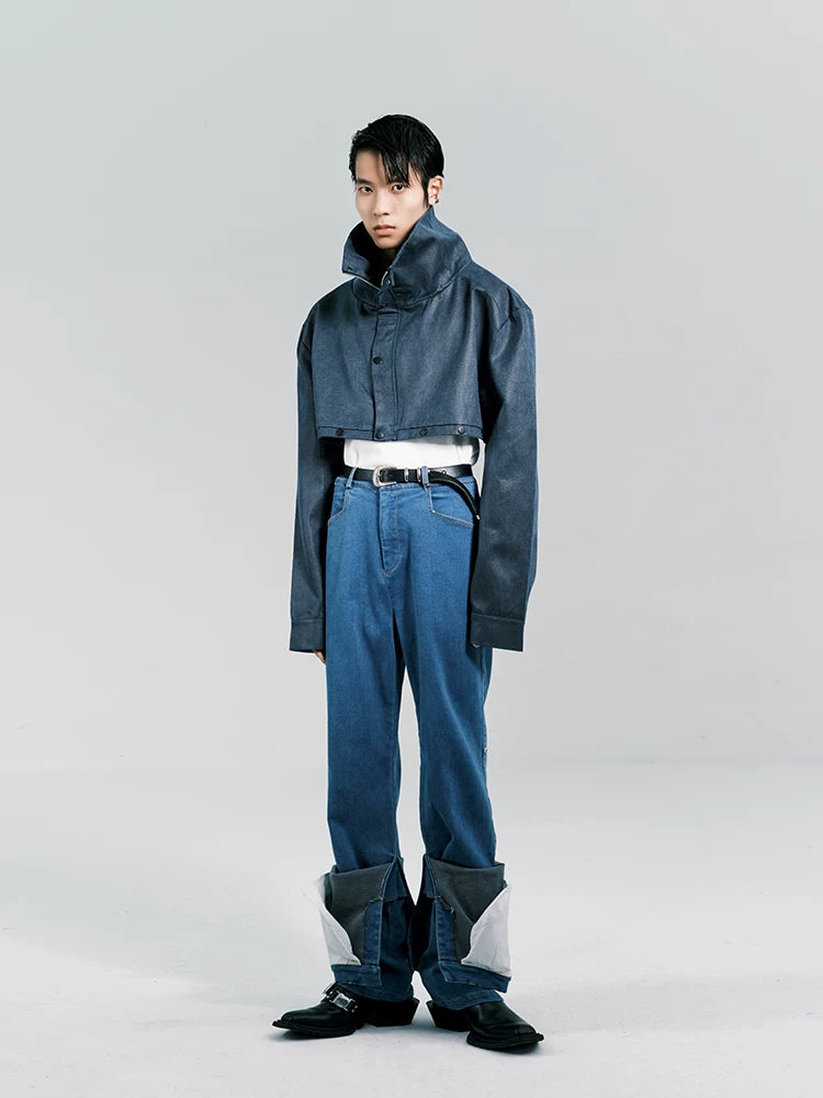 Y2K Cropped Stand Collar Jacket