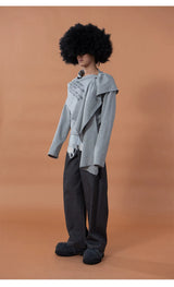 Men's Gray Print Patchwork Hoodie