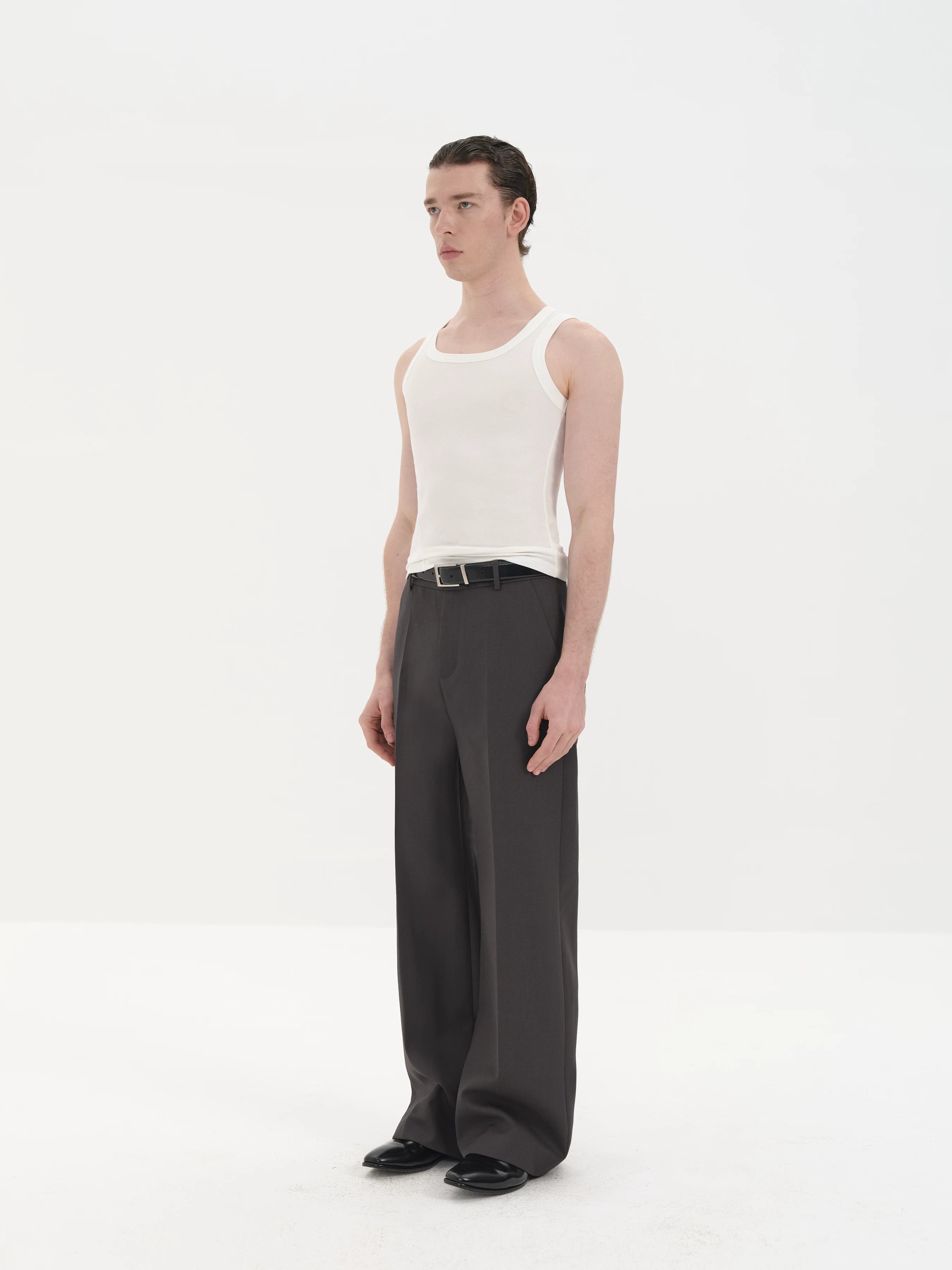 Wrinkle Free Straight Wool Dress Pants