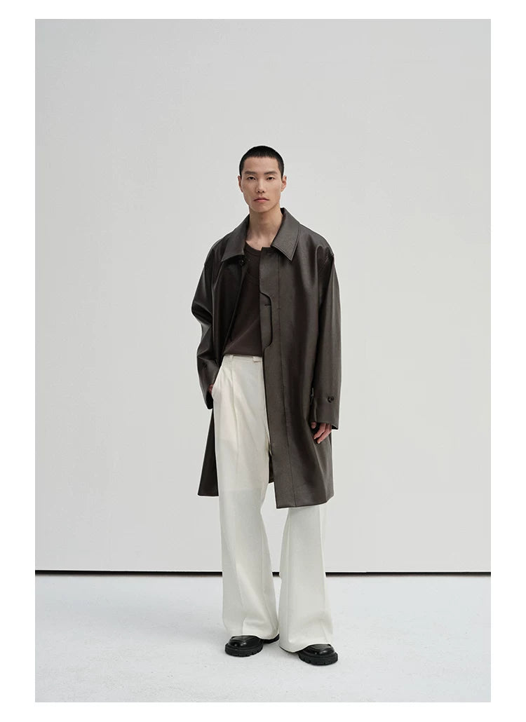 Waist-Adjustable Striped Flared Merino Wool Pants