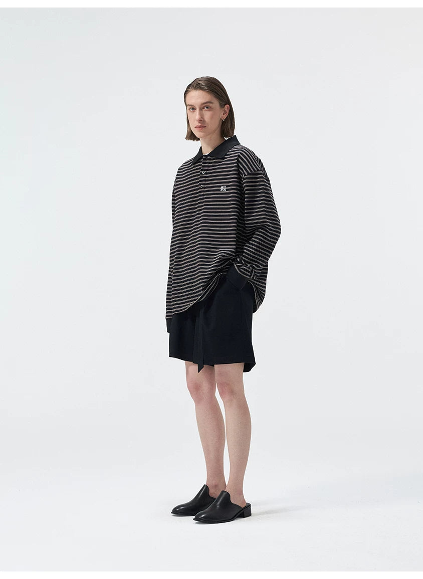 Triacetate Blend Belted Pleated Suit Shorts