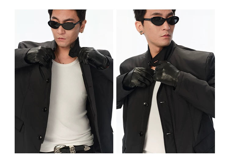 Lightweight Stand Collar Blazer Padded Coat