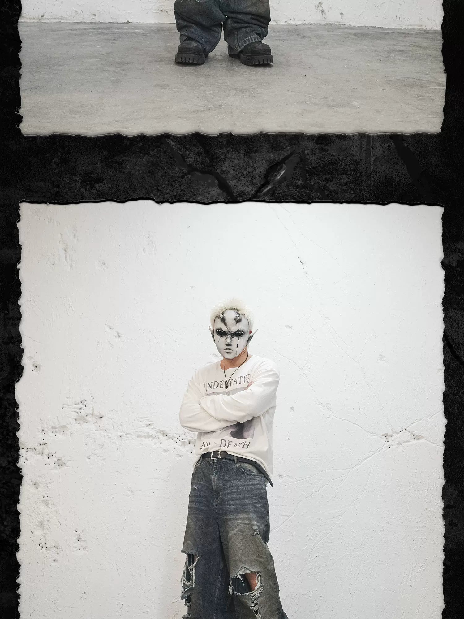 Devil's Kiss Long-sleeve Printed Linen Tee