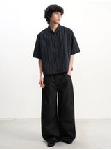 Washed Wide Leg Straight Denim Jeans