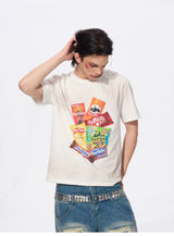 Men's Snack Print Washed Cotton Tee