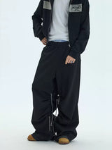 Black Side Adjustable Chain Casual Pants