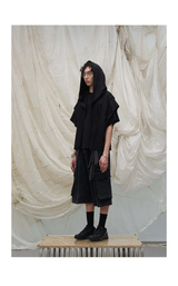 Detachable Hood Short-Sleeve Ring Cut Tees