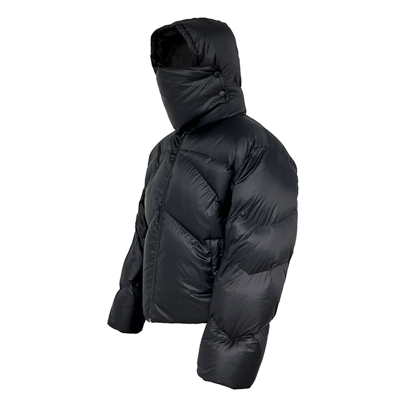 Duck Down Jacket With Removable Mask