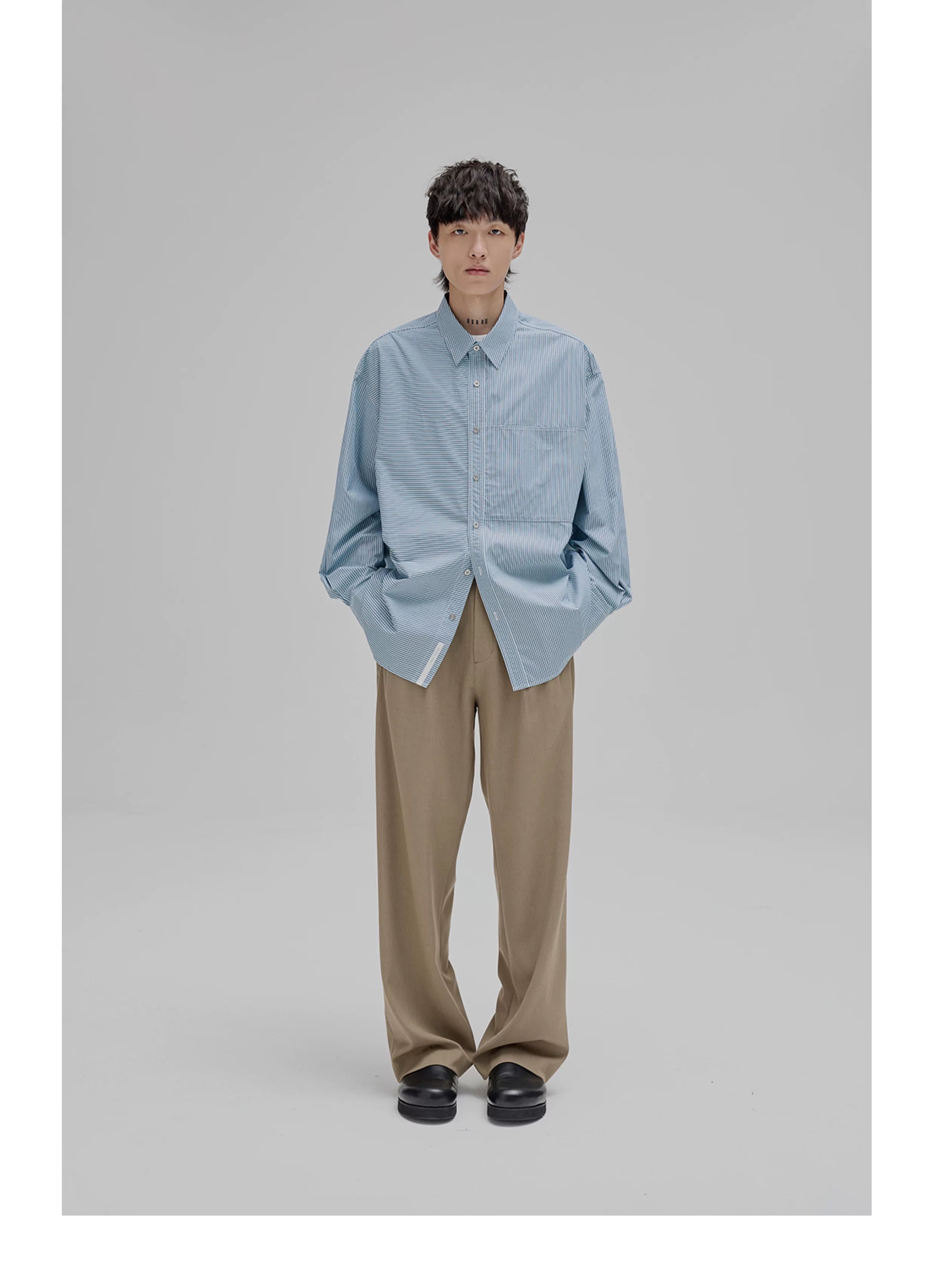 Striped Paneled Pocket Shirt