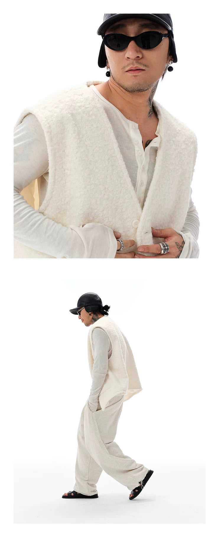 Men's Oversized Lamb Wool Vest