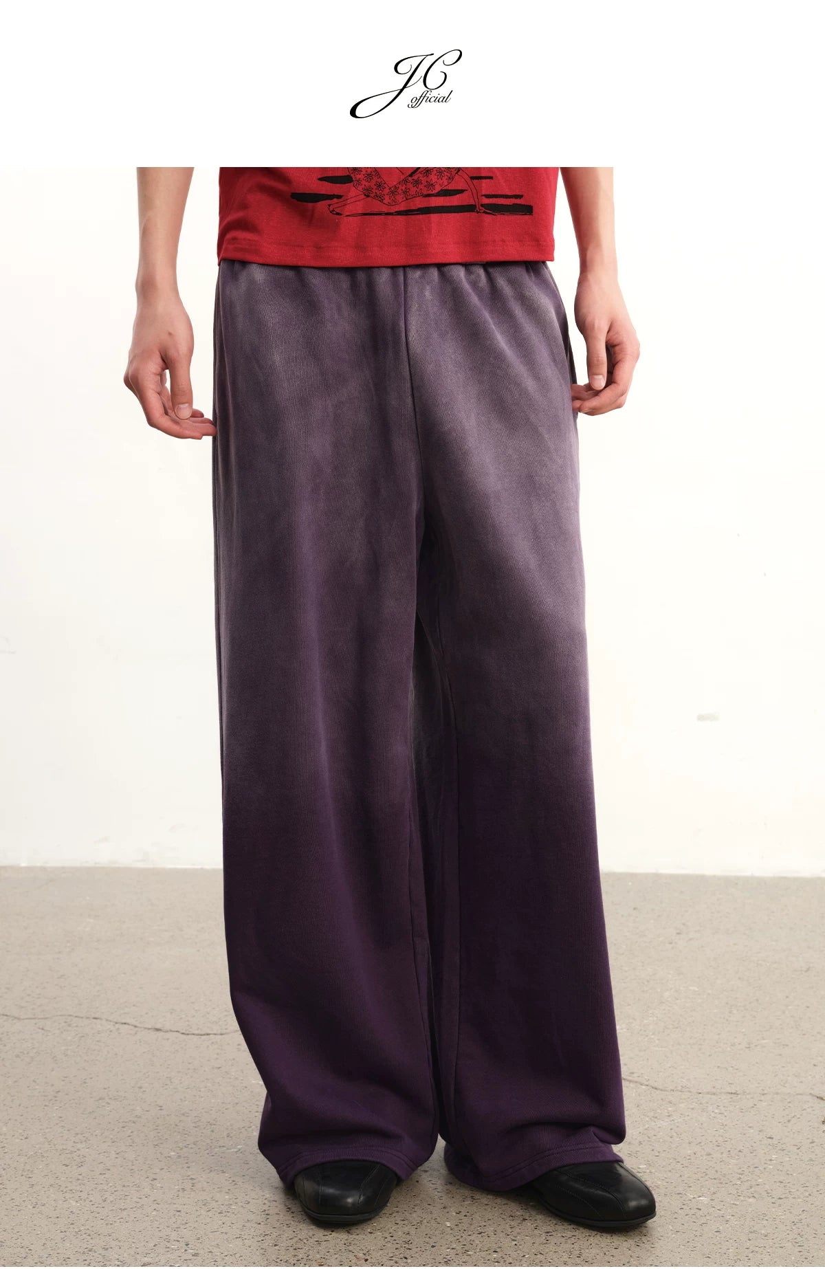 Faded Cotton Straight Loose Pants