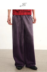Faded Cotton Straight Loose Pants