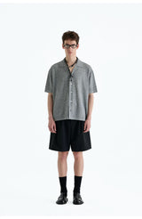 Collared Linen Blend Knit Cardigan