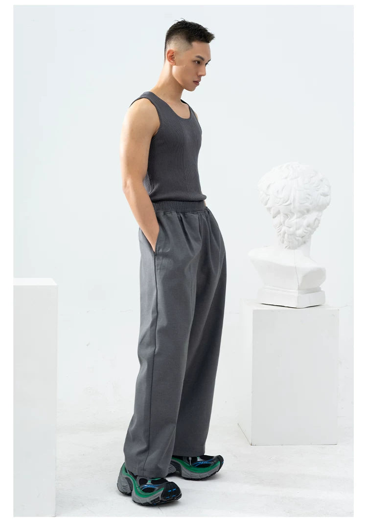 Men's Loose Ribbed Casual Pants