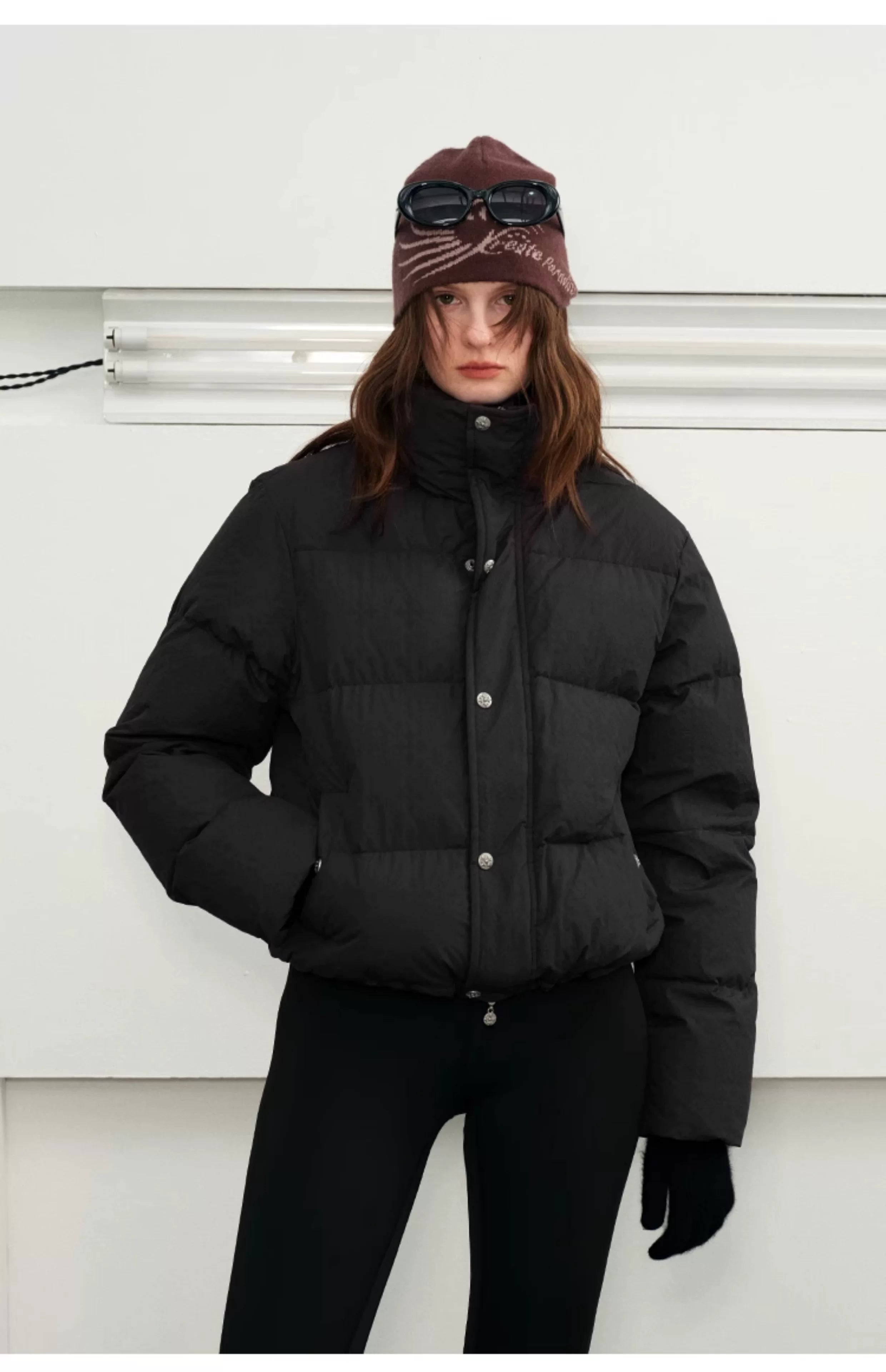 Men's Embossed Stand Collar Down Jacket