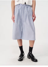 Pleated Plaid Capri Pants