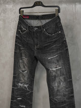 Distressed Straight Cut Jeans