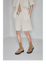 Plaid Multi-Pocket Elastic Waist Shorts