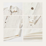 Long-sleeve Floral Color-block Tencel Linen Shirt