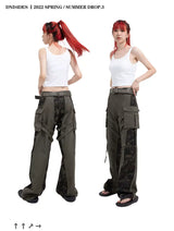 Military Green Camo Cargo Pants