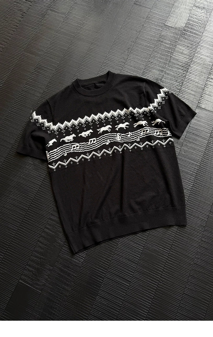 Antibacterial Lyocell Fair Isle Note Tee