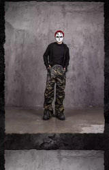 Waxed Camo Flared Jeans