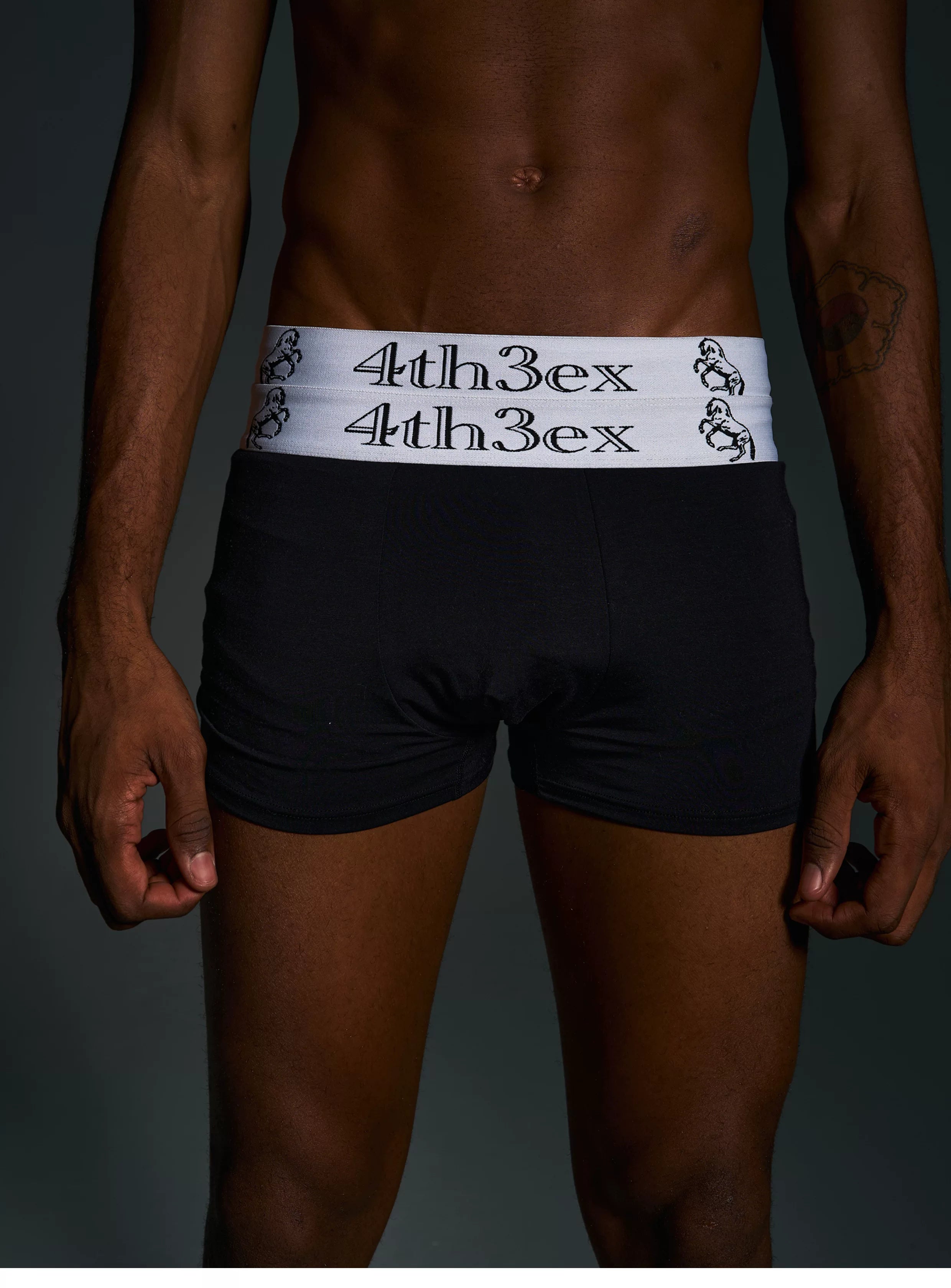 Men's Embroidered Horse Double Waistband Boxers