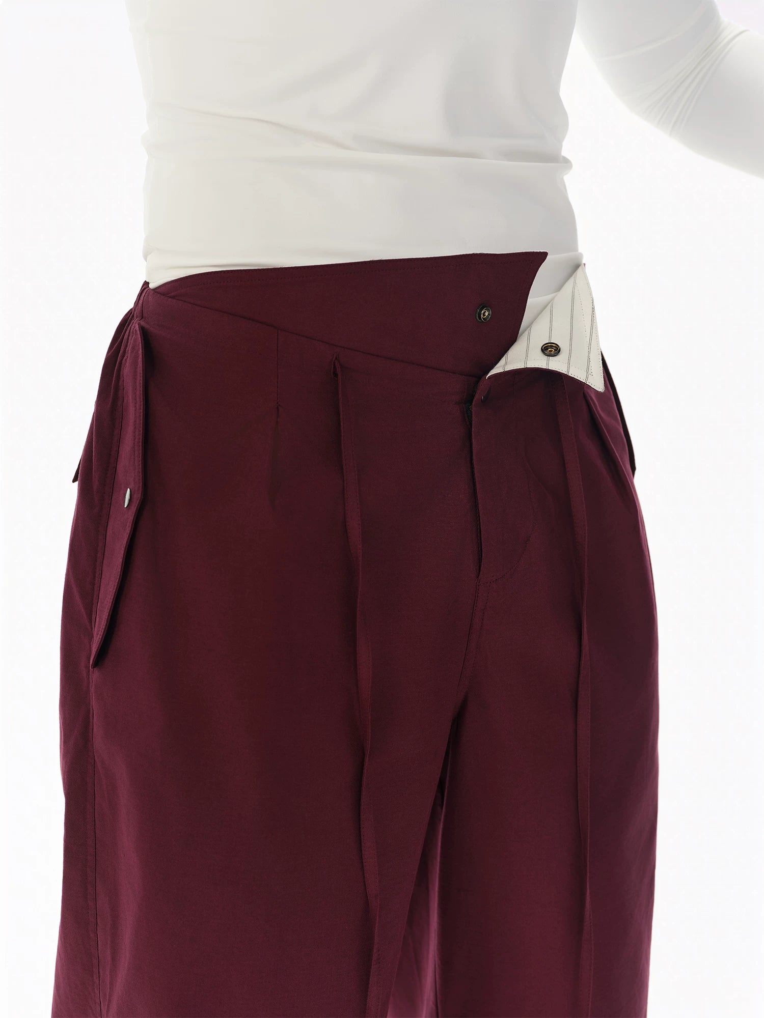 Cotton Low Waist Cargo Parachute Pants