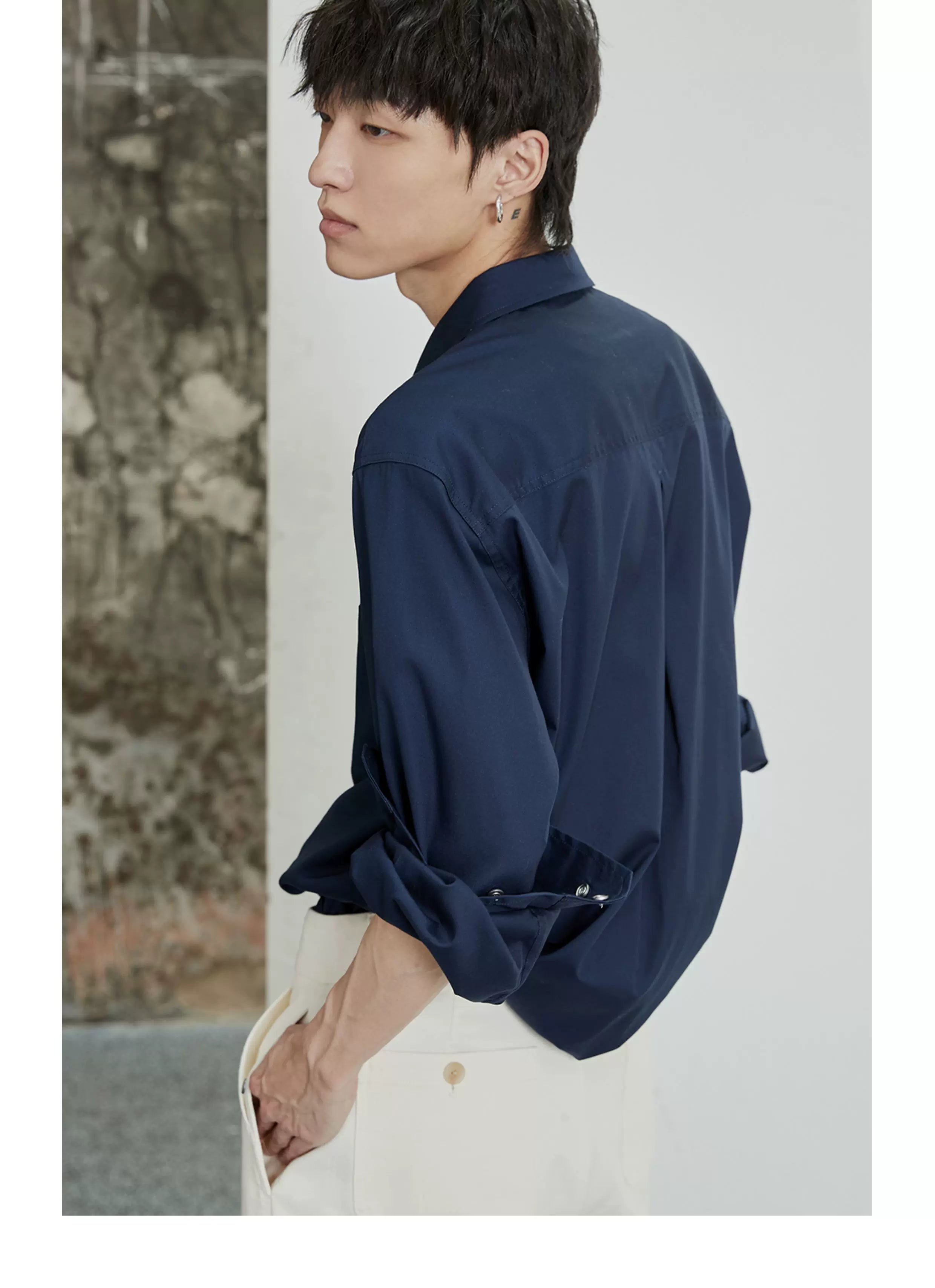 80s Cotton Oxford Asymmetric Pocket Shirt