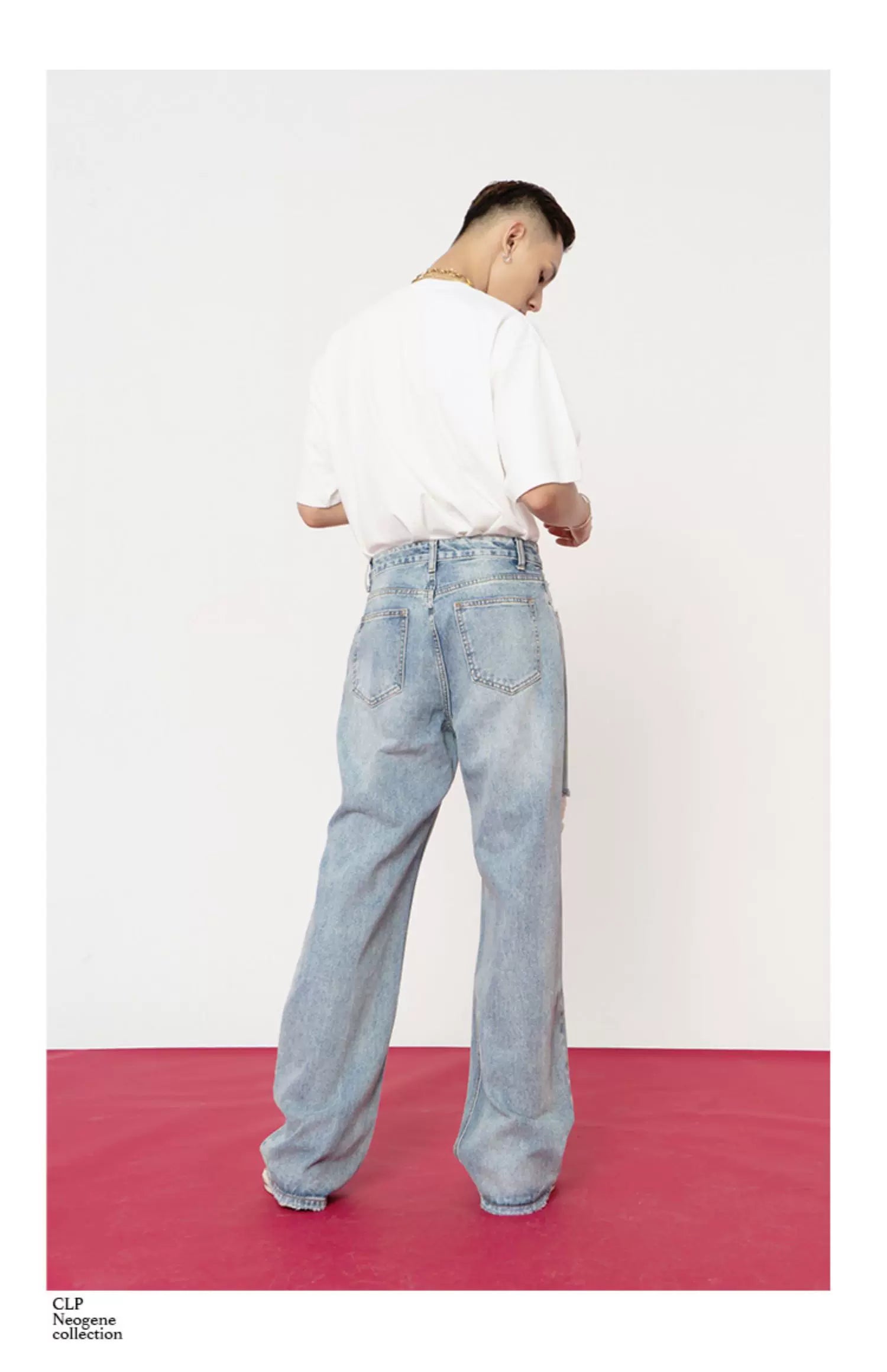 Men's Distressed Baggy Straight Jeans